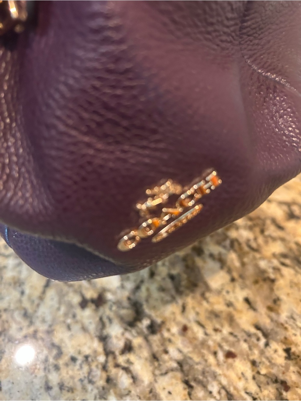 Coach Madison Phoebe plum pebbled triple compartment leather shoulder bag - Picture 4 of 13